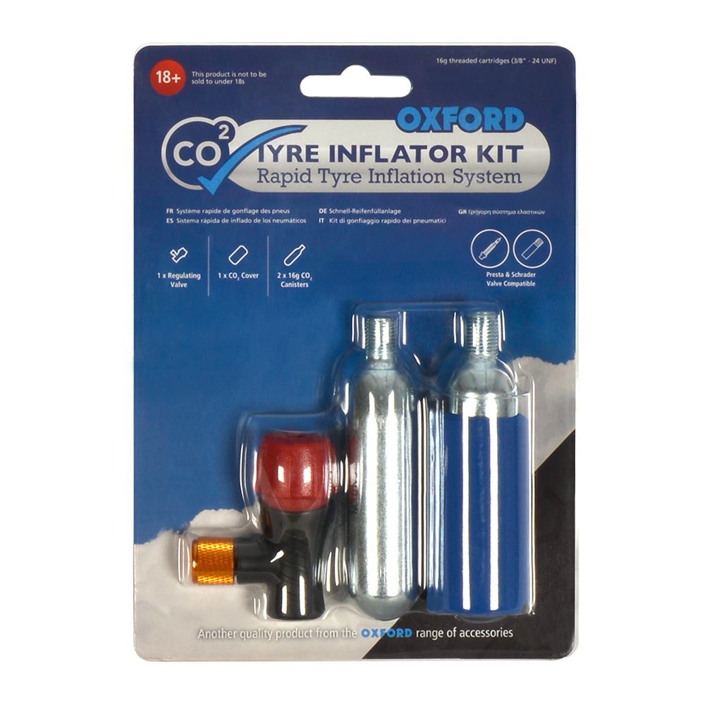 CO2 Cartridge w/ Valve for Tire Inflation (2 pcs) (Old Code: OX163)
