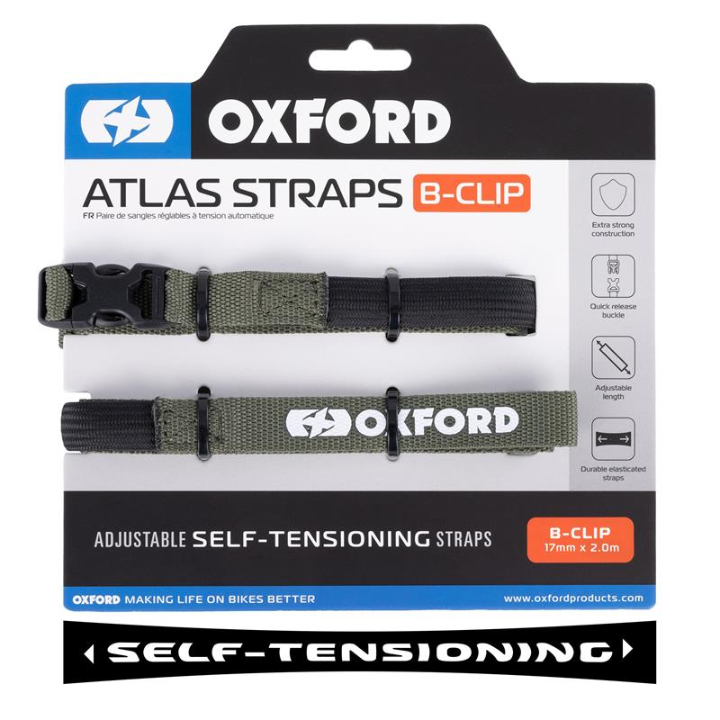 Atlas B-Clip Tie Down Straps 17mm x 2m Green (Khaki) (2 pcs)