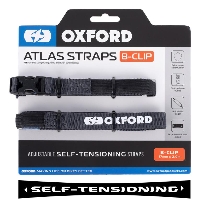 Atlas B-Clip Tie Down Straps 17mm x 2m Grey (2 pcs)