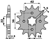 Front Sprocket 2052 15 18NC Yamaha XT250 TL (Japan) 83-84 (Chain 520)
