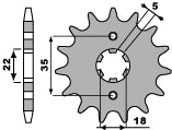Front Sprocket 2053 14 18NC Yamaha 200, TW125 87-05 (Chain 428)