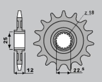Front Sprocket 2266 11 GasGas TXT Pro 300, 280 04-15