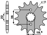 Front Sprocket 2506 13 Honda NX250 88-93 (Use 2067 13) (Chain 520)