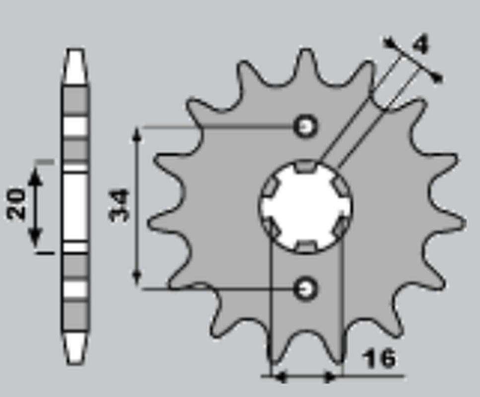 Front Sprocket 263 13 Yamaha TTR125 09-12 (Chain 428)
