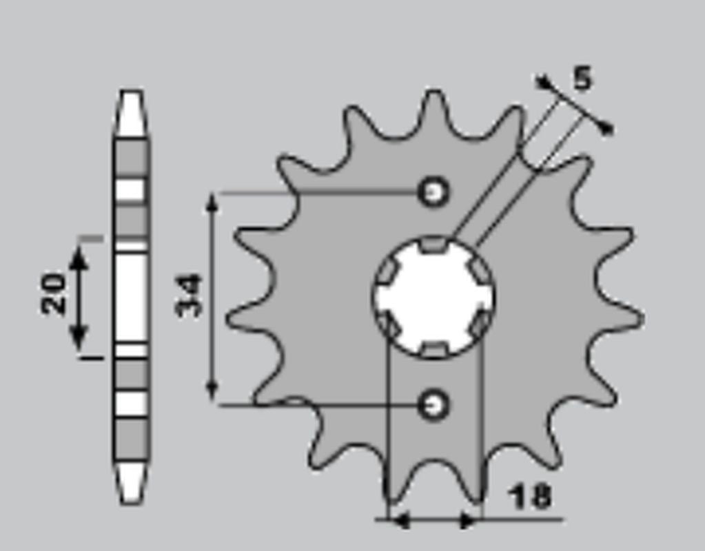 Front Sprocket 264 16 Yamaha125, Kymco125 (Chain 428)