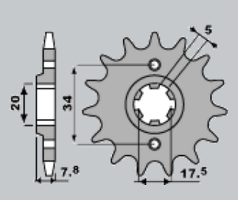Front Sprocket 279 13 (Chain 520)