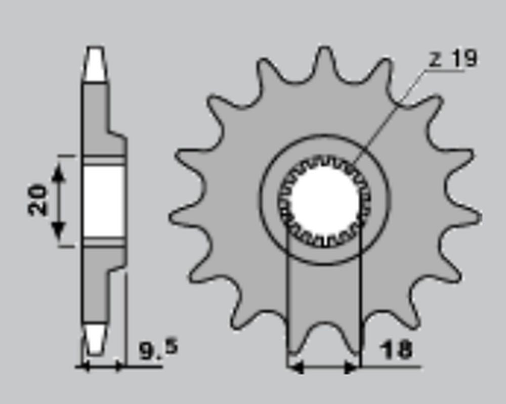 Front Sprocket 333 13 Honda CR125 86 (Chain 520)