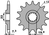 Front Sprocket 434 15 Suzuki GZ250, GN250 (Chain 520)