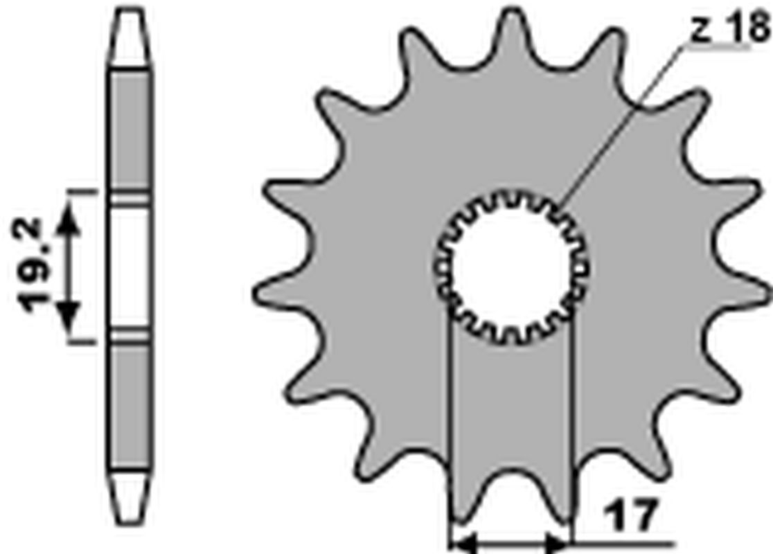 Front Sprocket 515 14 Garelli 50 86-91 (Chain 415)
