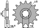 Front Sprocket 595 12 Aprilia 50 86-91 (Chain 415)