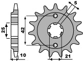 Front Sprocket 726 16 Cagiva Canyon, River 600, 500 (Chain 520)