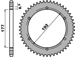 Rear Sprocket 223 53 C45 Husqvarna WR 400, 250, 125 79-88 (Chain 520)