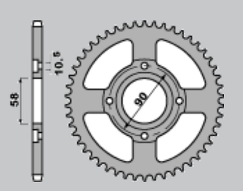 Rear Sprocket 279 45 C45 KTM Duke 125 11-13 (=4668 45, JTR273.45) (Chain 520, 8.5mm hole)
