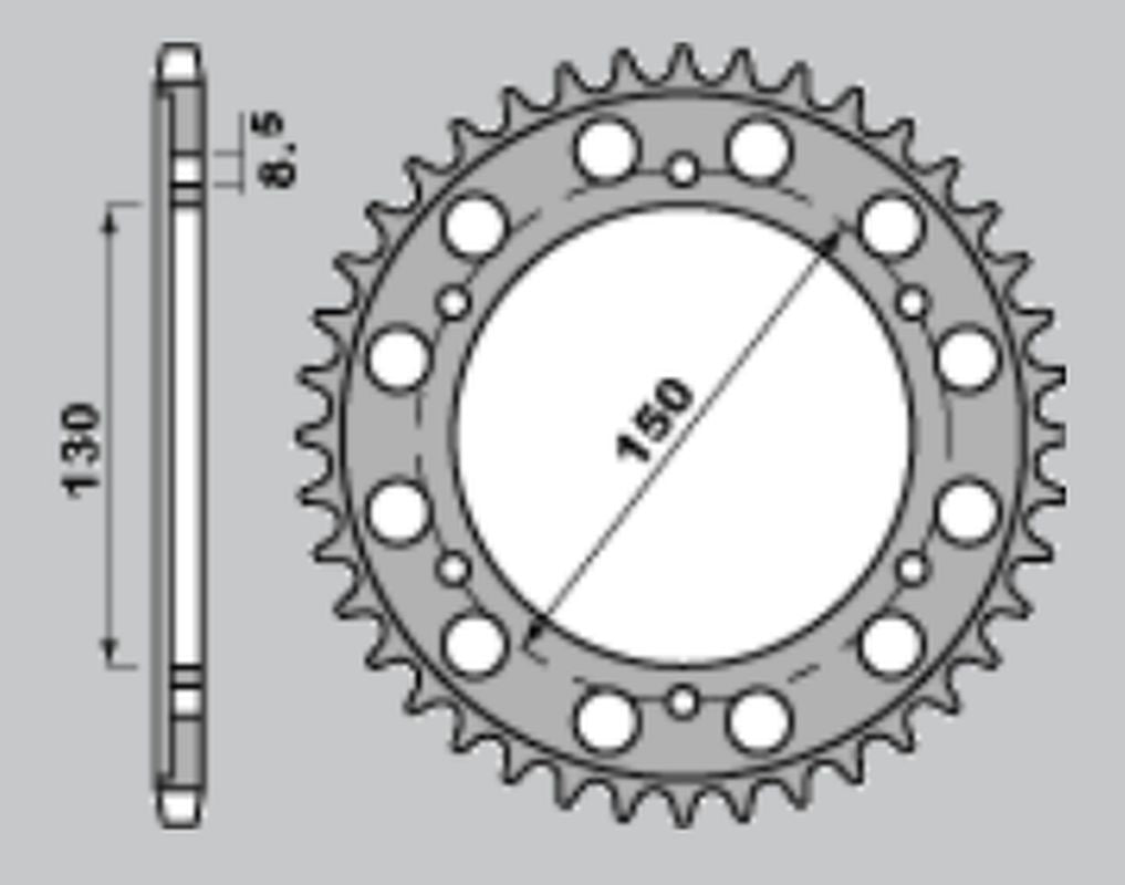 Rear Sprocket 298 40 C45 Honda VFR 400 R 86, NS 400 R 85-88 (JTR298.40) (Chain 530)