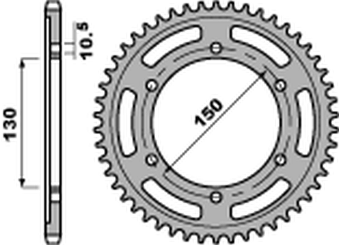 Rear Sprocket 300 43 C45 Yamaha TDM 900 02-13 (+1) (JTR300.43) (Chain 525)