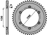 Rear Sprocket 4374 51 C45 Honda XLR 125 98-02 (JTR1249.51) (Chain 428)