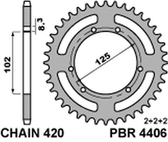 Rear Sprocket 4406 53 F Derbi Senda 50 R, SM 00-12 (JTR1132.53) (Chain 420)