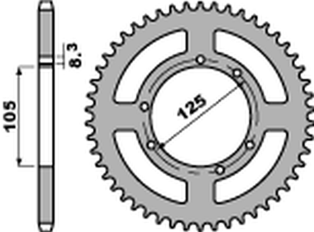 Rear Sprocket 4413 52 F Yamaha XT 125 R, X, SM 05-10 (JTR1134.52) (Chain 428)