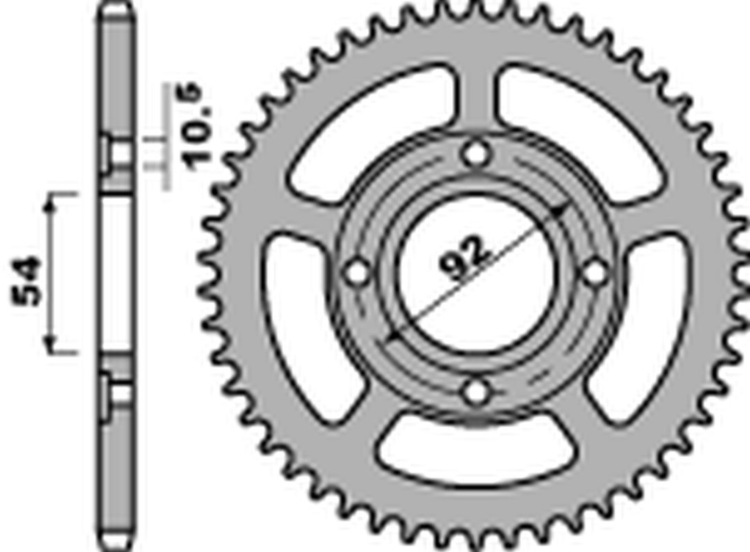 Rear Sprocket 4432 45 F Yamaha X-Power 50 03-09, TZR 50 RR -2 (JTR1078.45) (Chain 420)