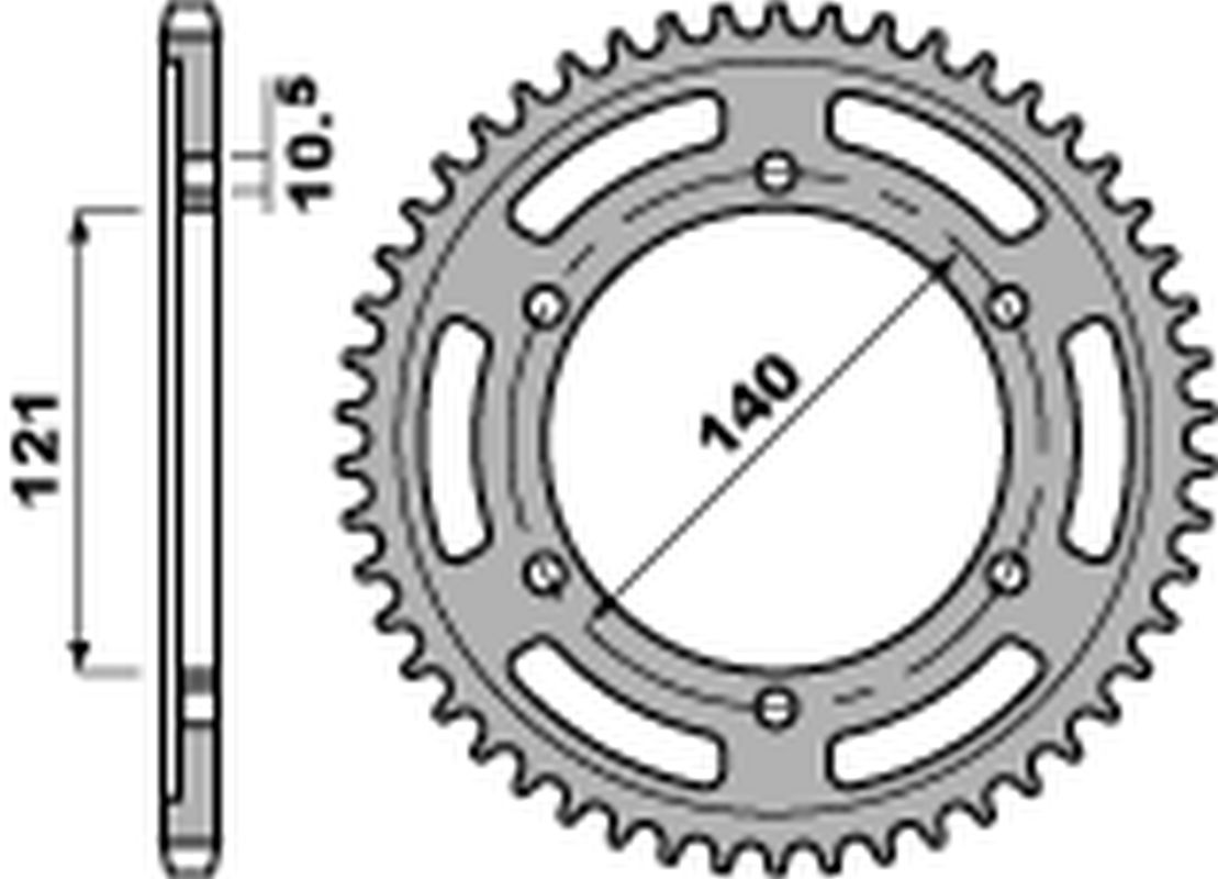 Rear Sprocket 4433 42 C45 Cagiva Raptor V, 650 01-07 -3 (no JTR) (Chain 525)