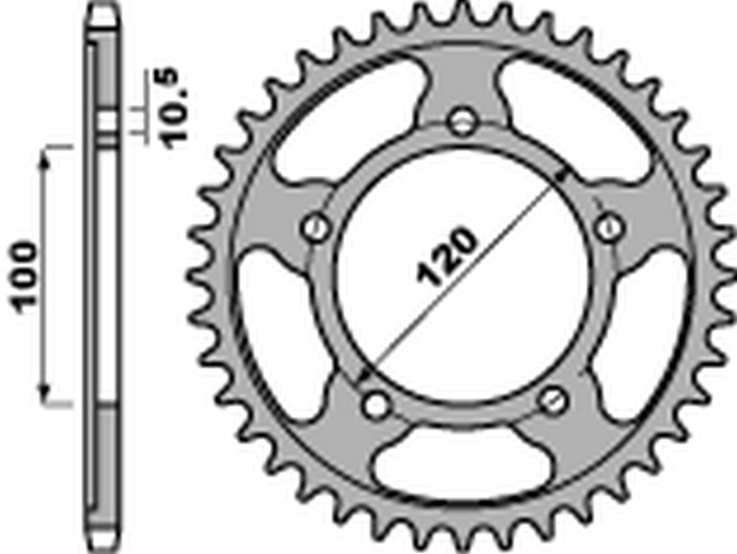 Rear Sprocket 4447 42 C45 Aprilia Tuono 1100, 1000 06-15, RSV4 RF 15-17, RSV4 RR 16-17 (JTR713.42) (Chain 525)