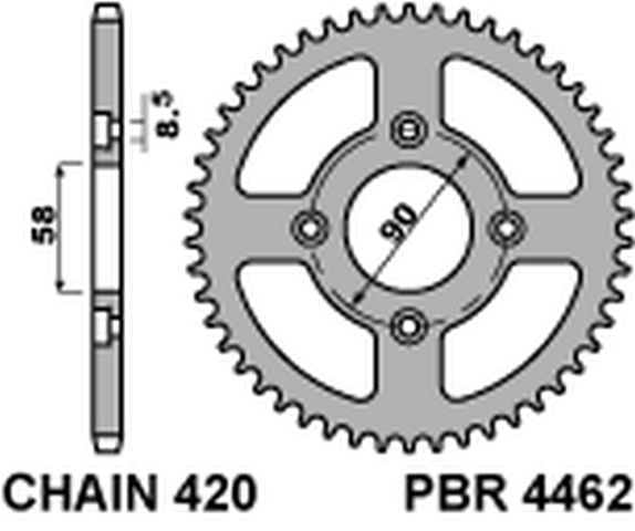 Rear Sprocket 4462 35 F (Chain 420)