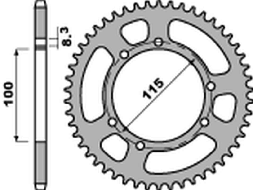 Rear Sprocket 4502 60 C45 Husqvarna CH 125 SM 05, Fantic 125 05-11 (no JTR) (Chain 428)
