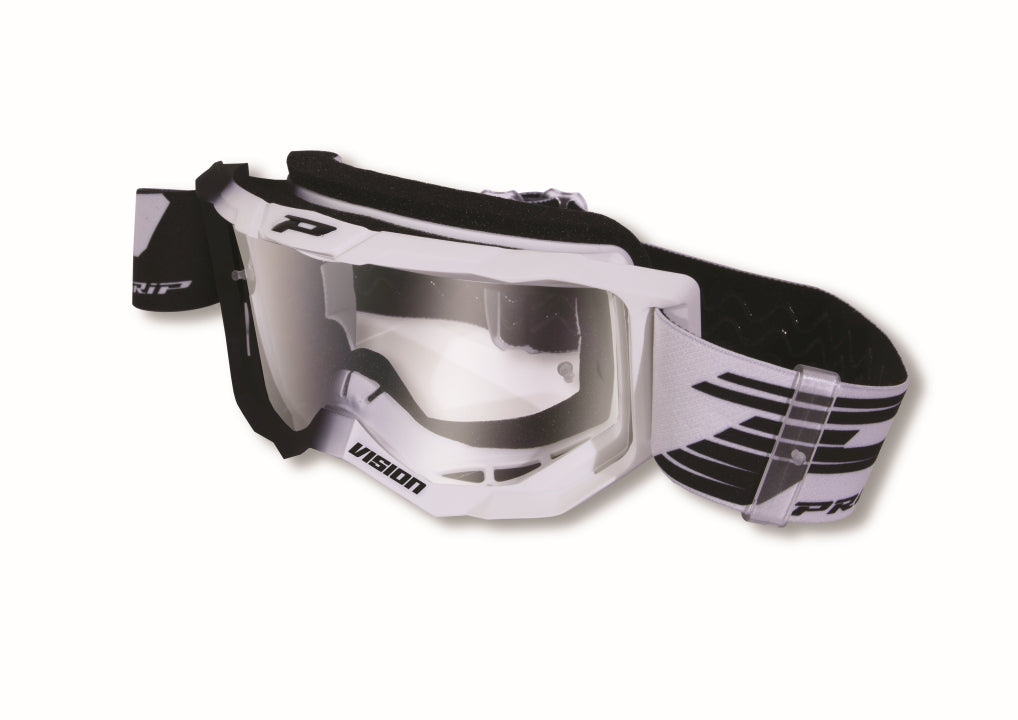 Goggles PG3300-126 TR Vision, Black/White (Lens PG3310 Transparent, Antiscratch, No Fog, Anti UV)