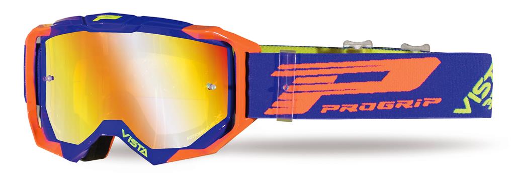 Goggles PG3303-272 FL Vista, Blue/Orange Fluo (Lens PG3347 Yellow Mirrored, Antiscratch, No Fog, Anti UV + PG3310 Free)