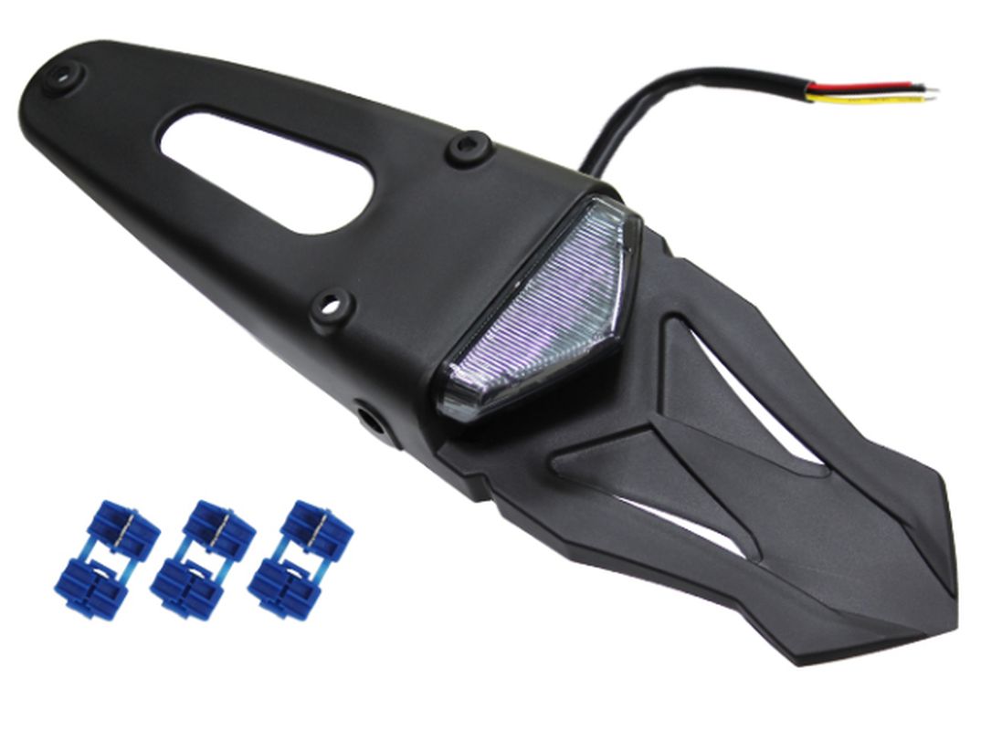 Universal Enduro Rear Fender with Smoked LED Light (Homologated)