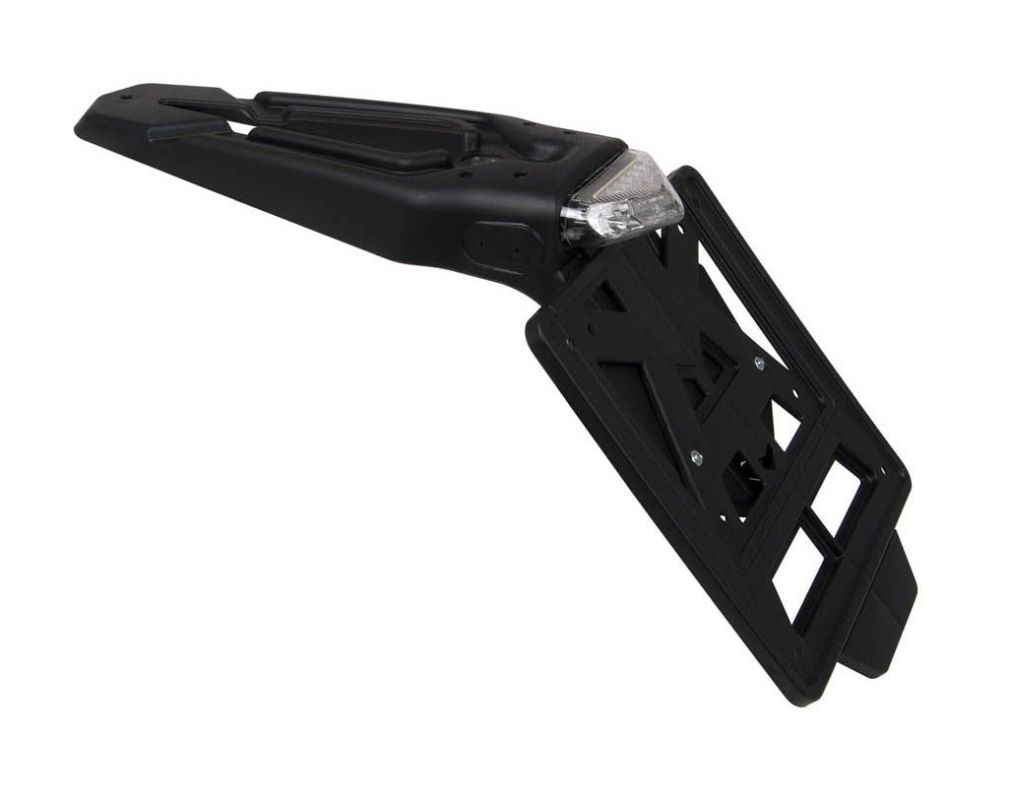 Universal license plate mount Street (additional rear fender/removable plate) with LED light (60-degree angle) color black