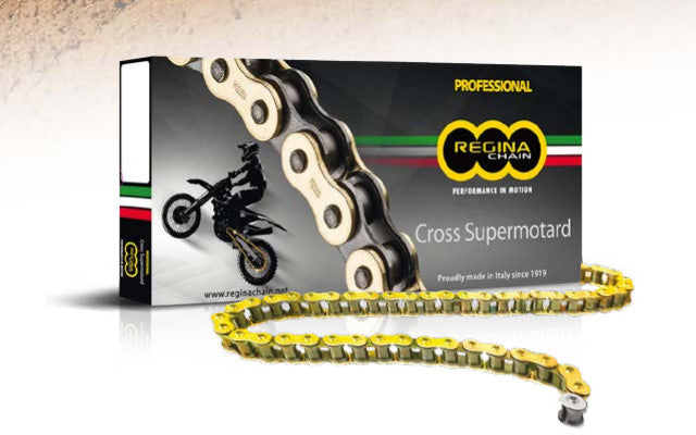 Drive chain 520RX3 (118 links) Motocross up to 500 cc off-road gold (clip) (135RX3/00C) (non-O-ring)