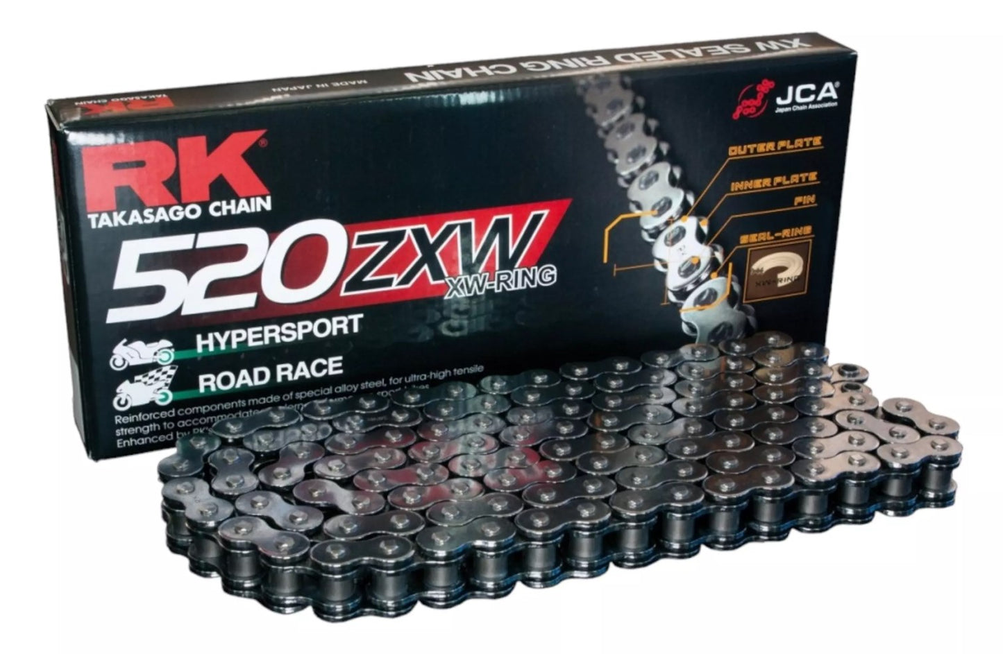 Drive chain 520ZXW-120 (XW-ring) rivet link (CLF) included standard color (capacity: up to 1200 cc) (42 kN)