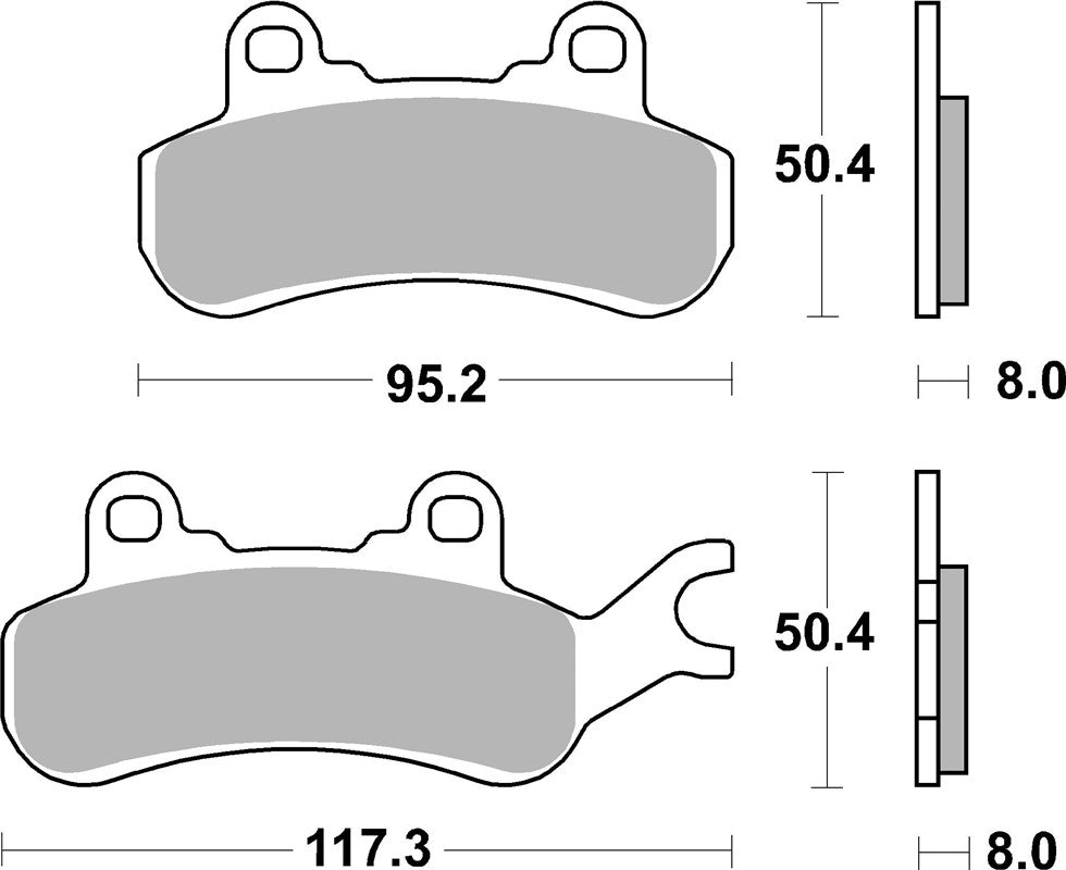 Brake pads EVO Sinter left front/rear Can-Am Maverick 1000 19-21, 900 17-19 gold color