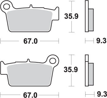 Brake pads KH367 Off-Road sinter gold color fits: Yamaha YZ/YZF, Kawasaki KXF, Suzuki RM-Z rear