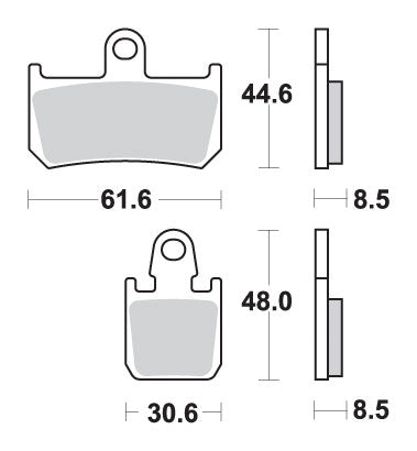 Brake pads KH442/4 Racing Dual Carbon black color Yamaha YZF-R1 07-14