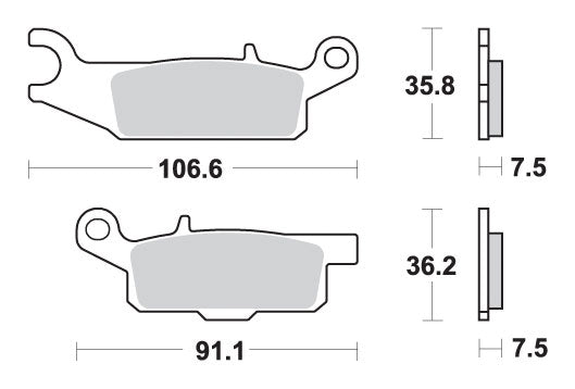 Brake pads KH444 Off-Road sinter gold color Yamaha YFM250 Raptor 09-14, YFM700 07-17, YFM550 Grizzly 09-16