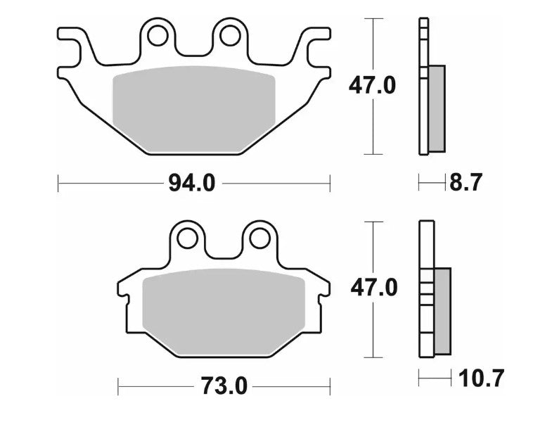 Brake pads NEW KH377 Street Standard ceramic black color Yamaha MT125 14-, YZF125 08-18, rear