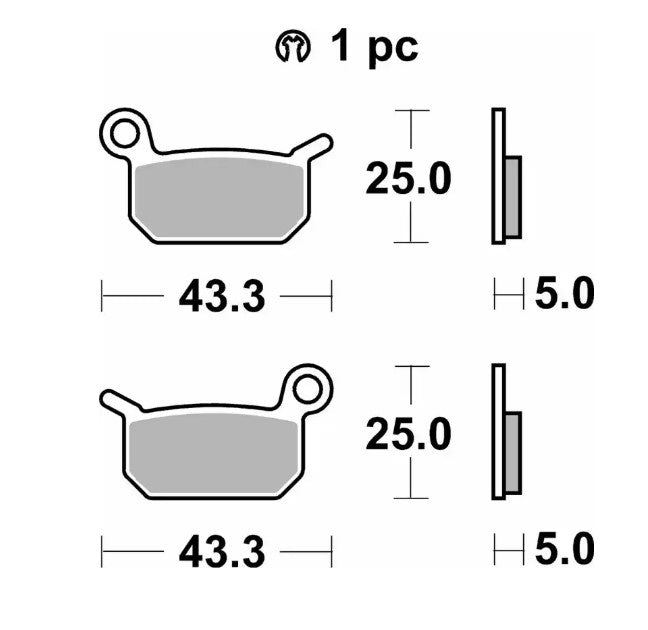 Brake pads NEW KH325 Off-Road Racing sinter gold color KTM SX-E 5 Electric 19-, SX50 09-, SX65 04-08, Husqvarna EE-5 19-, CR50 06-, SM50 10-, TC50 17-, front/rear