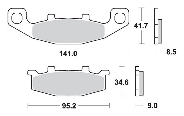 Brake pads KH129 Street Standard ceramic black color