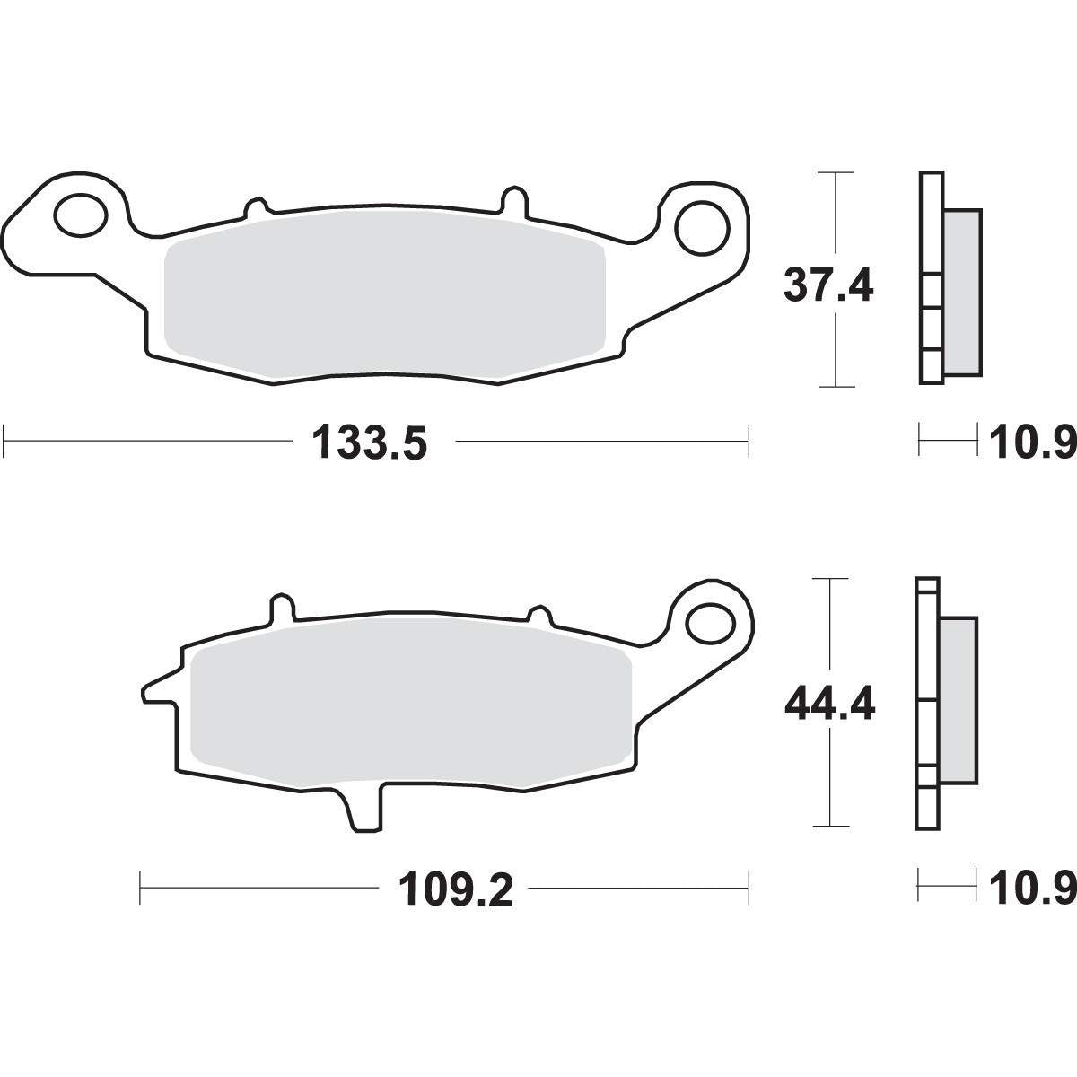 Brake pads KH231/2 Street Performance (Excel) sinter gold color rear fits: Suzuki Intruder 1500, Kawasaki VN900/1500/1600/1700/2000