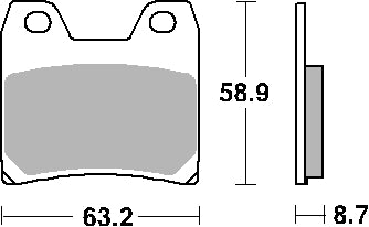 Brake pads KH348 Street Standard ceramic black color fits: Yamaha FZS1000, XJR1300 rear