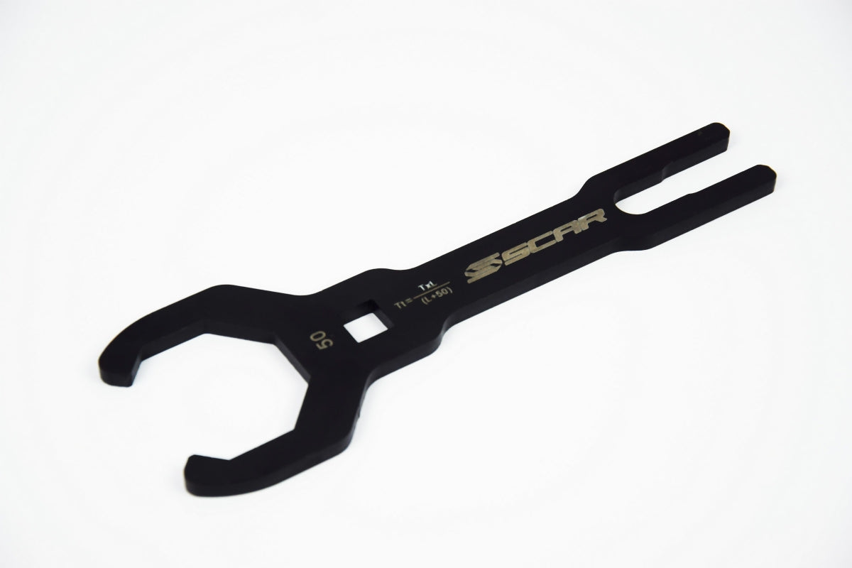 Front suspension service wrench Showa/Ohlins 50 mm black color