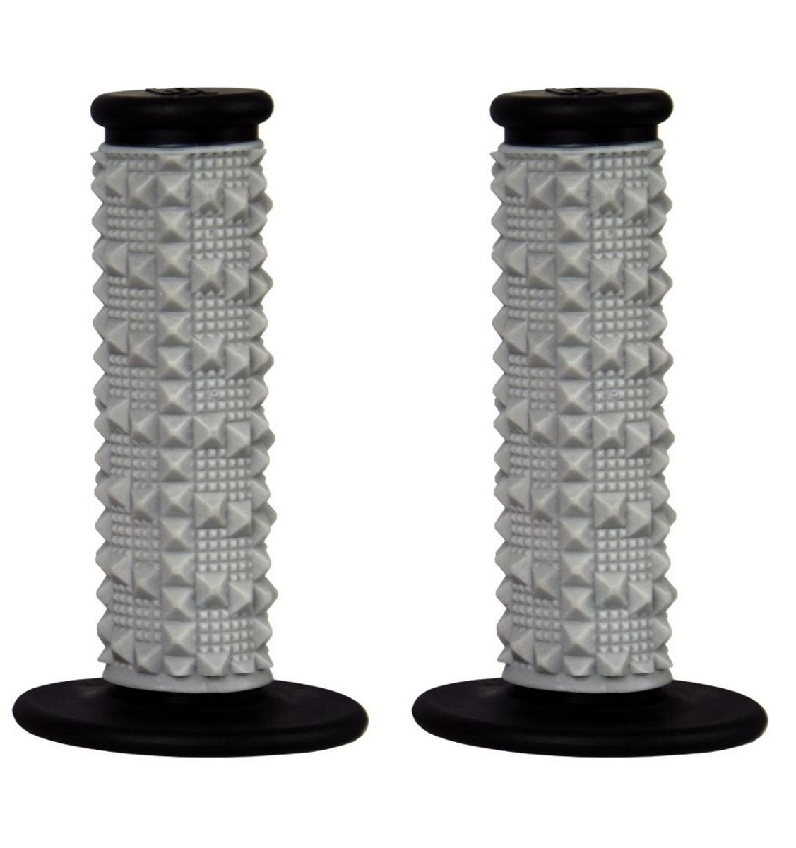Off-road grips (22+25 mm) with ribs dual-compound gray/black