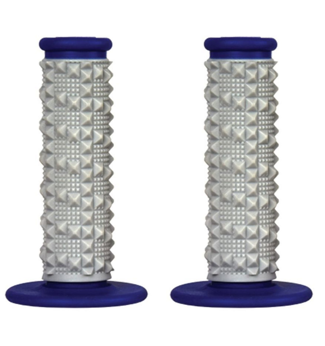 Off-road grips (22+25 mm) with ribs dual-compound gray/blue
