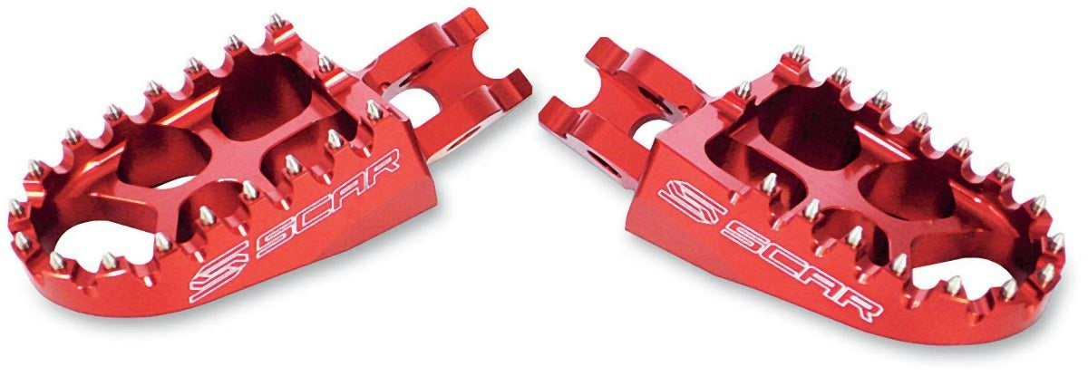 Footpegs aluminum Kawasaki KXF 06-17, KXF450 07-17, CRF250 02-17 red color