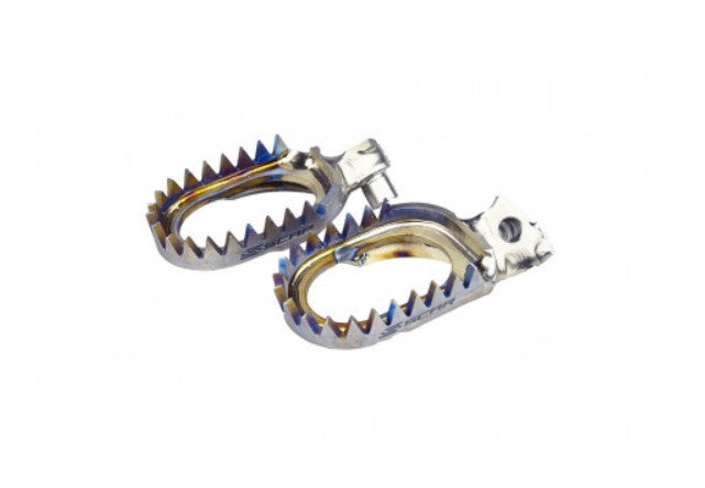 Footpegs titanium Anti-Mud Husqvarna 125-250 TC 23-25, 250-450 FC 23-25, 350/450 FX 23-25, KTM 85 SX 25, 125-300 SX 23-25, 250-450 SX-F 23-25, TX300 23-25, GasGas 23-25