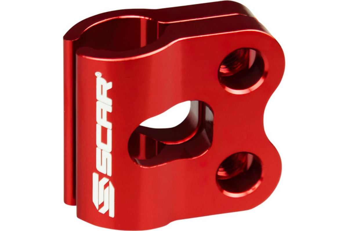 Front brake hose clamp Yamaha/Honda/Kawasaki/Suzuki/Fantic red color