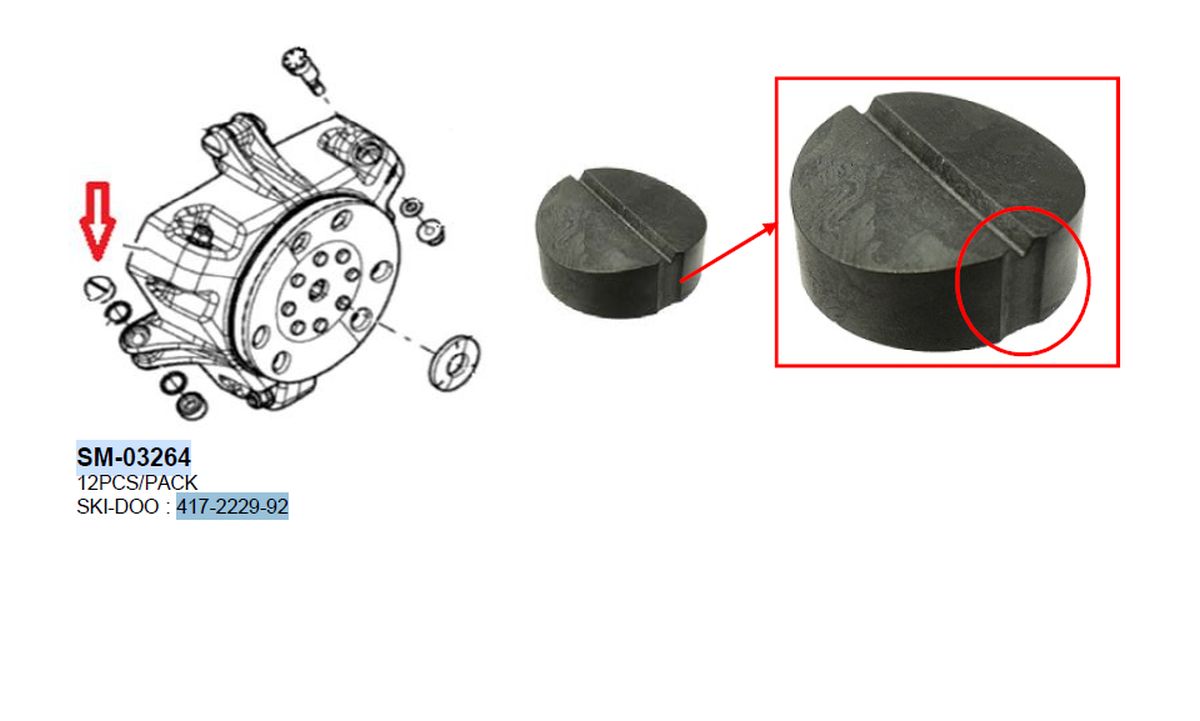 Clutch slipper washers Lynx Ski-Doo Grand Touring 600 LE, MXZ 600 10-18, GSX 600 LE, SE 09-15, 49 Ranger 600 11-12, 69 Yeti R-Army 14-18, Xtrim 600 10-15, Renegade 600 X 10-19 (OEM: 417-2229-92) 1 pc snowmobile