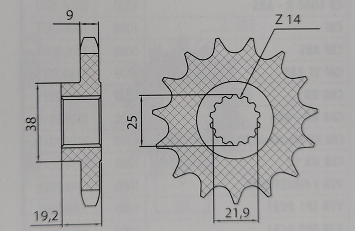Front sprocket 2254 15T Ducati Multistrada 1200, S 10-17 (JTF743.15) chain 530